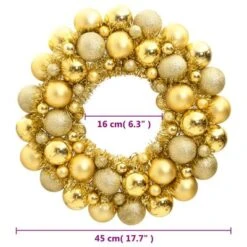 VidaXL Christmas Wreath Gold 45 Cm Polystyrene 20 VidaXL Christmas Wreath Gold 45 Cm Polystyrene -VIDAXL DECOR SHOP image 4 356120