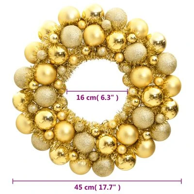 VidaXL Christmas Wreath Gold 45 Cm Polystyrene 6 VidaXL Christmas Wreath Gold 45 Cm Polystyrene - Image 4