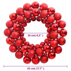 VidaXL Christmas Wreath Red 45 Cm Polystyrene 20 VidaXL Christmas Wreath Red 45 Cm Polystyrene -VIDAXL DECOR SHOP image 4 356121