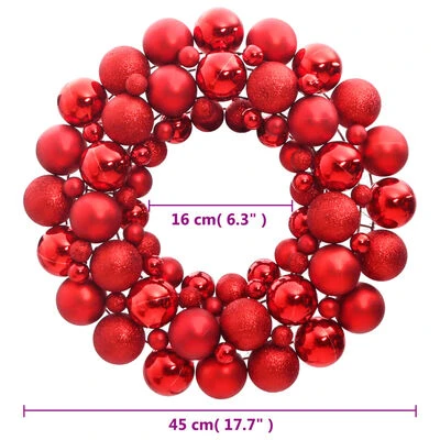 VidaXL Christmas Wreath Red 45 Cm Polystyrene 6 VidaXL Christmas Wreath Red 45 Cm Polystyrene - Image 4