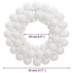 VidaXL Christmas Wreath White 45 Cm Polystyrene -VIDAXL DECOR SHOP image 4 356126