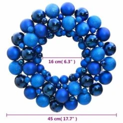 VidaXL Christmas Wreath Blue 45 Cm Polystyrene -VIDAXL DECOR SHOP image 4 356129