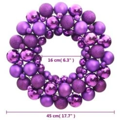 VidaXL Christmas Wreath Purple 45 Cm Polystyrene -VIDAXL DECOR SHOP image 4 356130