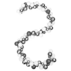 VidaXL Christmas Balls Garland White And Grey 175 Cm Polystyrene -VIDAXL DECOR SHOP image 4 356135