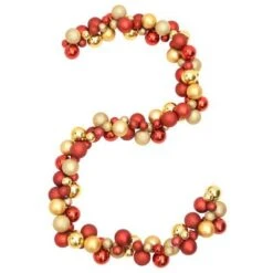 VidaXL Christmas Balls Garland Red And Gold 175 Cm Polystyrene -VIDAXL DECOR SHOP image 4 356136