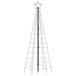 VidaXL Christmas Tree Light With Spikes 220 LEDs Cold White 180 Cm -VIDAXL DECOR SHOP image 4 358101