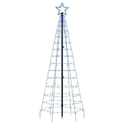 VidaXL Christmas Tree Light With Spikes 220 LEDs Blue 180 Cm 6 VidaXL Christmas Tree Light With Spikes 220 LEDs Blue 180 Cm - Image 4