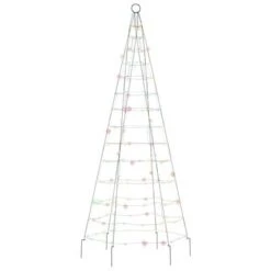 VidaXL Christmas Tree Light On Flagpole 200 LEDs Colourful 180 Cm -VIDAXL DECOR SHOP image 4 358110