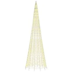 VidaXL Christmas Tree Light On Flagpole 1534 LEDs Warm White 500 Cm -VIDAXL DECOR SHOP image 4 358125