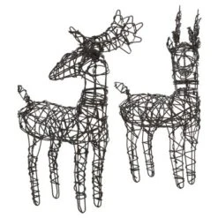 VidaXL Christmas Decoration Reindeer&Sleigh 160 LEDs Warm White Rattan 14 VidaXL Christmas Decoration Reindeer&Sleigh 160 LEDs Warm White Rattan -VIDAXL DECOR SHOP image 4 372167