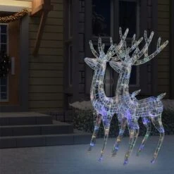 VidaXL XXL Acrylic Christmas Reindeers 250 LED 2 Pcs 180 Cm Multicolour -VIDAXL DECOR SHOP image 5 3154363