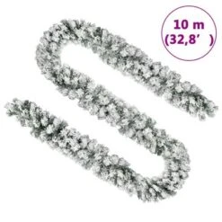 VidaXL Christmas Garland With Flocked Snow Green 10 M PVC -VIDAXL DECOR SHOP image 5 320968