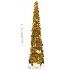 VidaXL Pop-up Artificial Christmas Tree Gold 120 Cm PET -VIDAXL DECOR SHOP image 5 320982