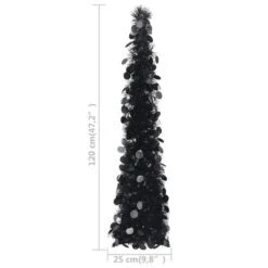VidaXL Pop-up Artificial Christmas Tree Black 120 Cm PET -VIDAXL DECOR SHOP image 5 320985