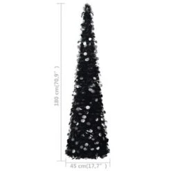 VidaXL Pop-up Artificial Christmas Tree Black 180 Cm PET -VIDAXL DECOR SHOP image 5 320987