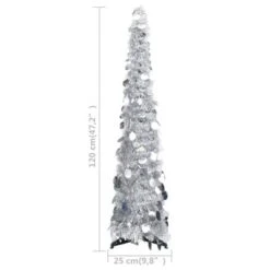 VidaXL Pop-up Artificial Christmas Tree Silver 120 Cm PET -VIDAXL DECOR SHOP image 5 320991