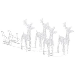 VidaXL Reindeers & Sleigh Christmas Decoration 280x28x55 Cm Acrylic -VIDAXL DECOR SHOP image 5 328530