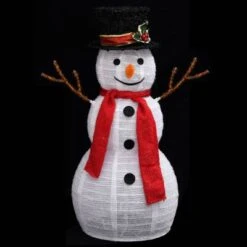 VidaXL Decorative Christmas Snowman Figure With LED Luxury Fabric 60cm -VIDAXL DECOR SHOP image 5 329759