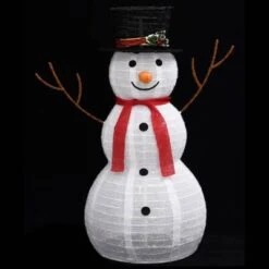 VidaXL Decorative Christmas Snowman Figure With LED Luxury Fabric 90cm -VIDAXL DECOR SHOP image 5 329760