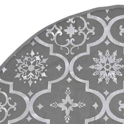 VidaXL Luxury Christmas Tree Skirt With Sock Grey 122 Cm Fabric 7 VidaXL Luxury Christmas Tree Skirt With Sock Grey 122 Cm Fabric - Image 5