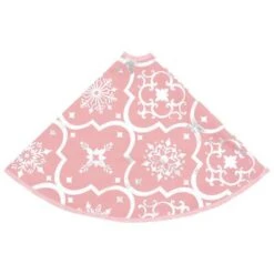 VidaXL Luxury Christmas Tree Skirt With Sock Pink 122 Cm Fabric -VIDAXL DECOR SHOP image 5 330285