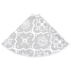 VidaXL Luxury Christmas Tree Skirt With Sock White 122 Cm Fabric -VIDAXL DECOR SHOP image 5 330288