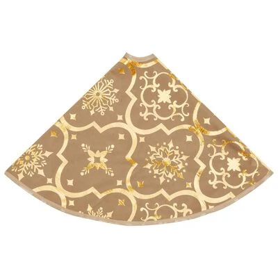 VidaXL Luxury Christmas Tree Skirt With Sock Yellow 150 Cm Fabric 7 VidaXL Luxury Christmas Tree Skirt With Sock Yellow 150 Cm Fabric - Image 5