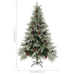 VidaXL Christmas Tree With Pine Cones Green And White 120 Cm PVC&PE -VIDAXL DECOR SHOP image 5 340533
