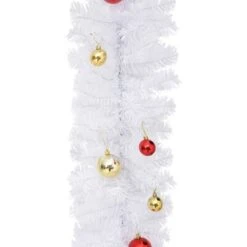 VidaXL Christmas Garland Decorated With Baubles White 5 M 14 VidaXL Christmas Garland Decorated With Baubles White 5 M -VIDAXL DECOR SHOP image 5 340734