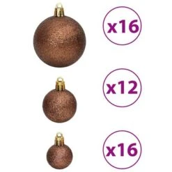 VidaXL Christmas Baubles 100 Pcs Brown 3 / 4 / 6 Cm -VIDAXL DECOR SHOP image 5 356099