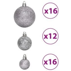 VidaXL Christmas Baubles 100 Pcs Grey 3 / 4 / 6 Cm -VIDAXL DECOR SHOP image 5 356100