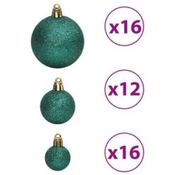 VidaXL Christmas Baubles 100 Pcs Green 3 / 4 / 6 Cm -VIDAXL DECOR SHOP image 5 356101