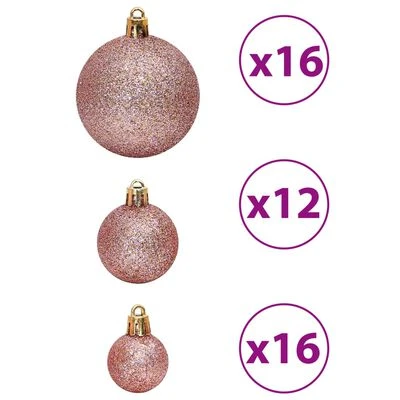 VidaXL Christmas Baubles 100 Pcs Pink And Rose 3 / 4 / 6 Cm 7 VidaXL Christmas Baubles 100 Pcs Pink And Rose 3 / 4 / 6 Cm - Image 5