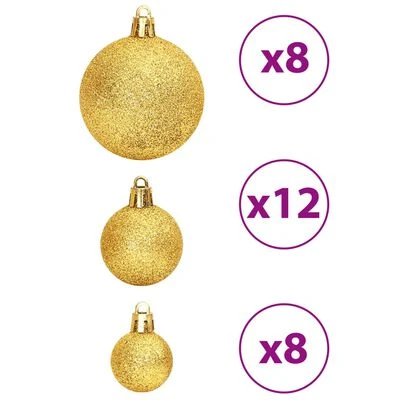 VidaXL Christmas Baubles 100 Pcs Gold And Wine Red 3 / 4 / 6 Cm 7 VidaXL Christmas Baubles 100 Pcs Gold And Wine Red 3 / 4 / 6 Cm - Image 5