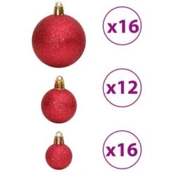 VidaXL Christmas Baubles 100 Pcs Wine Red 3 / 4 / 6 Cm -VIDAXL DECOR SHOP image 5 356108