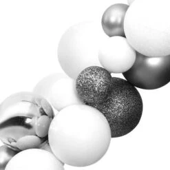 VidaXL Christmas Balls Garland White And Grey 175 Cm Polystyrene -VIDAXL DECOR SHOP image 5 356135