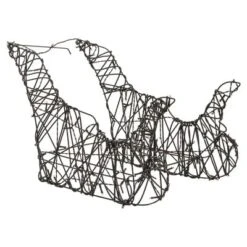 VidaXL Christmas Decoration Reindeer&Sleigh 160 LEDs Warm White Rattan 15 VidaXL Christmas Decoration Reindeer&Sleigh 160 LEDs Warm White Rattan -VIDAXL DECOR SHOP image 5 372167