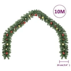 VidaXL Christmas Garland Decorated With Baubles And LED Lights 10 M -VIDAXL DECOR SHOP image 6 246407