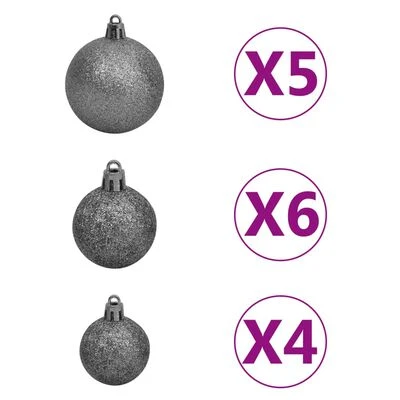 VidaXL Upside-down Artificial Christmas Tree With LEDs&Ball Set 150 Cm 8 VidaXL Upside-down Artificial Christmas Tree With LEDs&Ball Set 150 Cm - Image 6