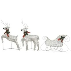 VidaXL Reindeer & Sleigh Christmas Decoration 140 LEDs Outdoor Gold -VIDAXL DECOR SHOP image 6 3100430