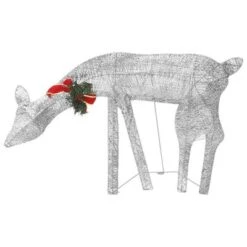 VidaXL Christmas Reindeers 6 Pcs Silver Cold White Mesh -VIDAXL DECOR SHOP image 6 3154248