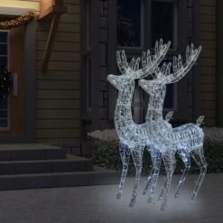 VidaXL XXL Acrylic Christmas Reindeers 250 LED 2 Pcs 180 Cm Cold White -VIDAXL DECOR SHOP image 6 3154357