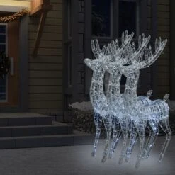 VidaXL XXL Acrylic Christmas Reindeers 250 LED 3 Pcs 180 Cm Cold White -VIDAXL DECOR SHOP image 6 3154358