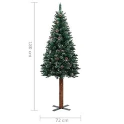 VidaXL Slim Christmas Tree With Real Wood And White Snow Green 180 Cm -VIDAXL DECOR SHOP image 6 320961
