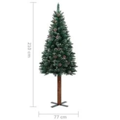 VidaXL Slim Christmas Tree With Real Wood And White Snow Green 210 Cm -VIDAXL DECOR SHOP image 6 320962