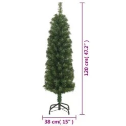 VidaXL Slim Artificial Christmas Tree With Stand Green 120 Cm PVC -VIDAXL DECOR SHOP image 6 328480