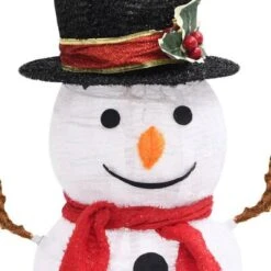 VidaXL Decorative Christmas Snowman Figure With LED Luxury Fabric 60cm -VIDAXL DECOR SHOP image 6 329759