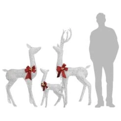 VidaXL Reindeer Family Christmas Decoration White And Silver 201 LEDs -VIDAXL DECOR SHOP image 6 329771