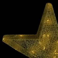 VidaXL Christmas Decoration Stars 3 Pcs Gold Mesh LED Outdoor Indoor -VIDAXL DECOR SHOP image 6 329775