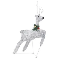 VidaXL Reindeer & Sleigh Christmas Decoration 100 LEDs Outdoor Silver -VIDAXL DECOR SHOP image 6 329832